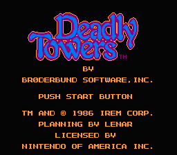 Deadly Towers title screenshot